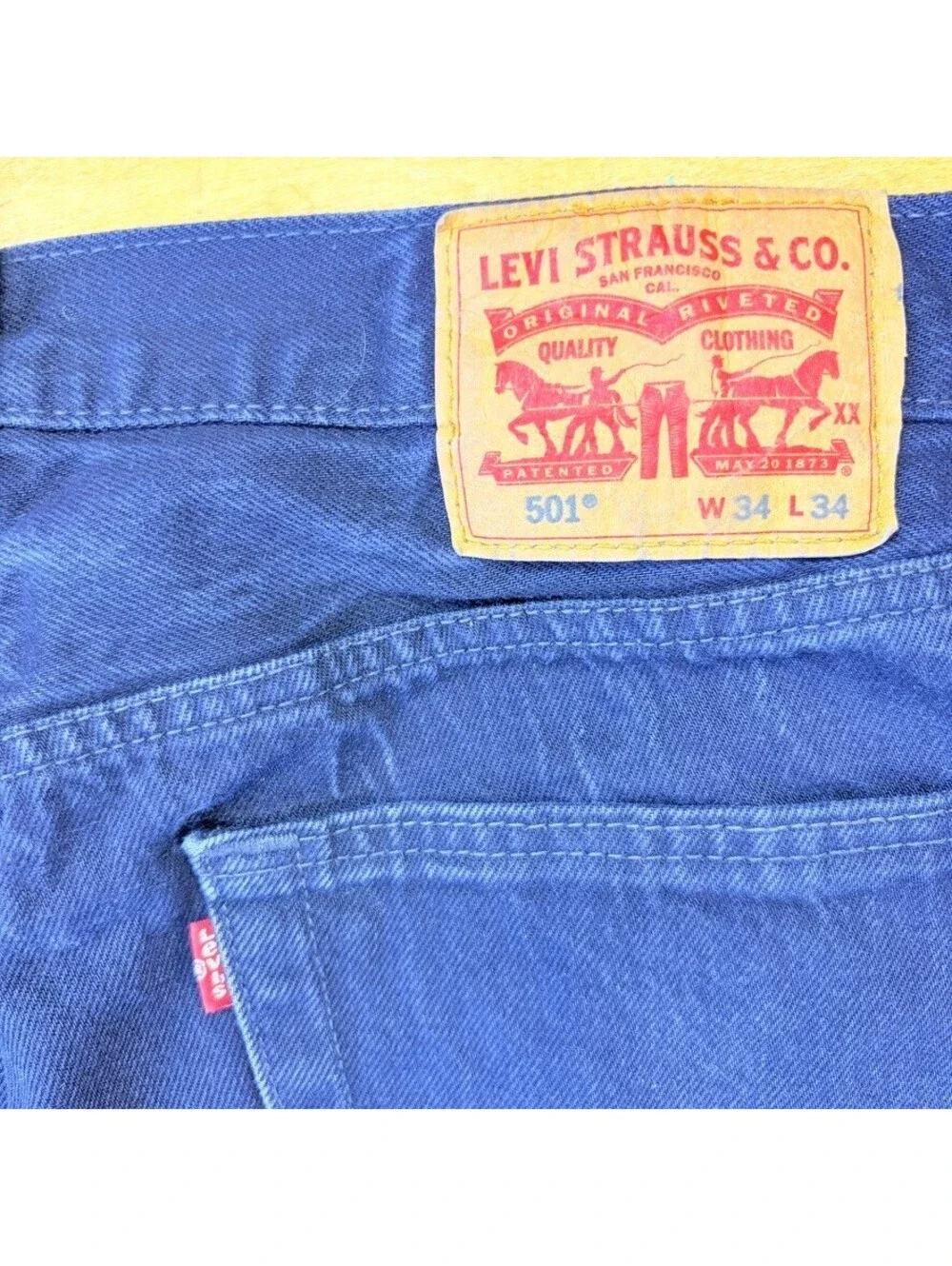 Levis 501 Black Jeans Mens 34x34 Button Fly Straight Leg Original Fit Denim